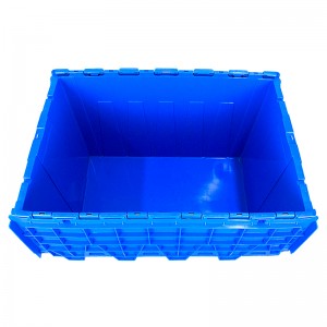 Attached Lid Container Stackable Plastic Crates