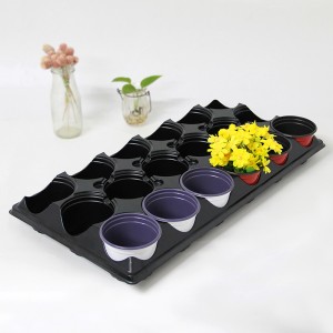 Black Round Carry Tray Plant Shuttle Tray