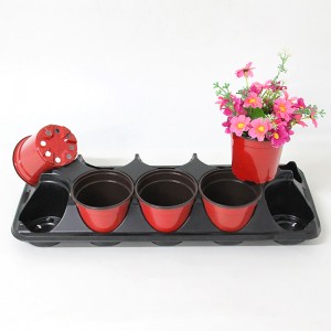 Black Round Carry Tray Plant Shuttle Tray