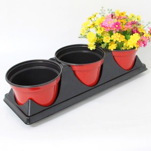 Black Round Carry Tray Plant Shuttle Tray