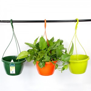 Round Injection Durable Hanging Flower Pot With Hook