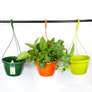 Round Injection Durable Hanging Flower Pot With Hook