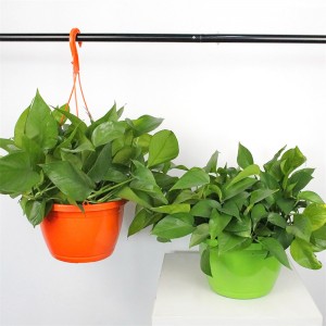 Round Injection Durable Hanging Flower Pot With Hook