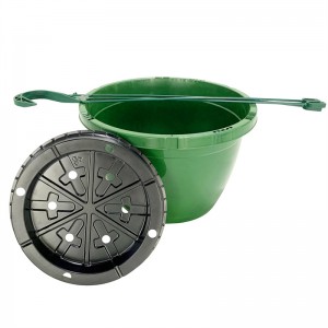 Round Injection Durable Hanging Flower Pot With Hook